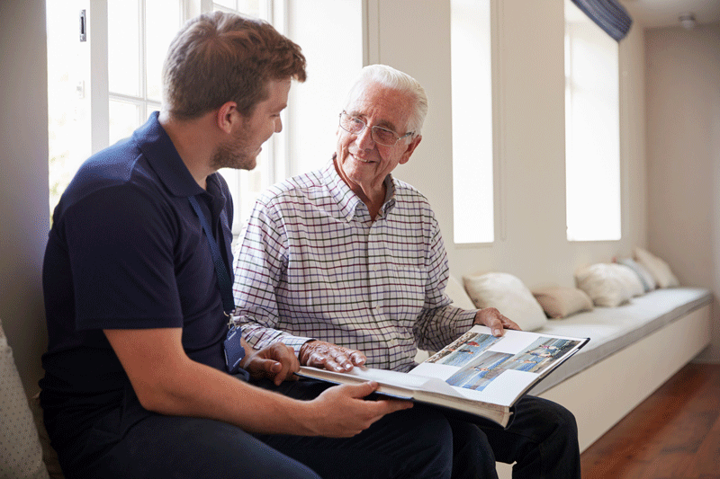 Volunteer with hospice patient.